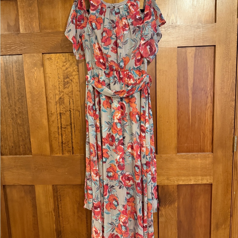 Calvin Klein Beige and Coral Dress, women’s size 10
